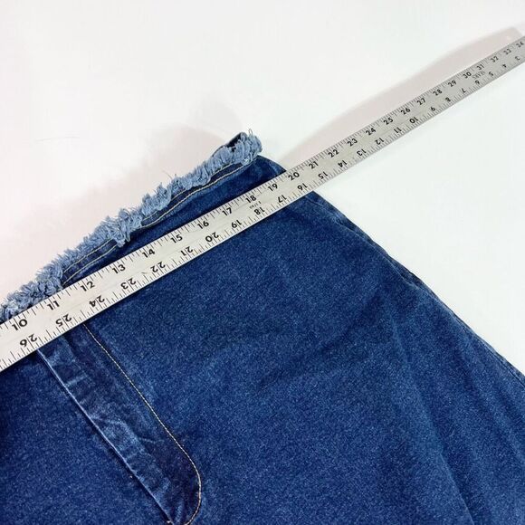 90s Y2K Ashley Stewart Skirt Womens 22W Boho Chic Denim Jean Fairy Leopard - Picture 4 of 7